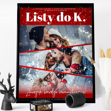 Plakat ze zdjęciami PREZENT NA ŚWIĘTA DLA NARZECZONEJ
